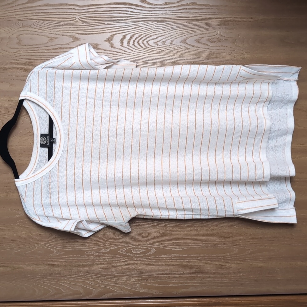 Yellow and white striped shirt